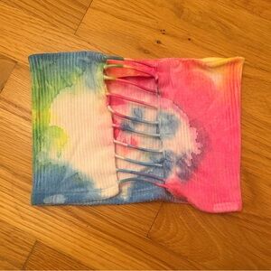 LF Emma & Sam Tie Dye Stretchy Rainbow Tube Top